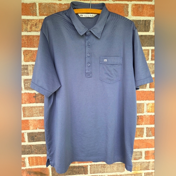 Travis Mathew Blue Polo Shirt Classic Design Size XL - Picture 1 of 6